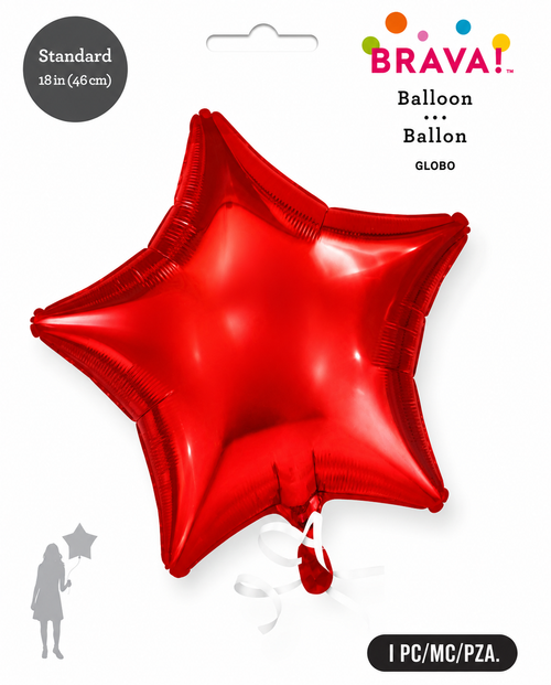 Foil Balloon Star Red 18in