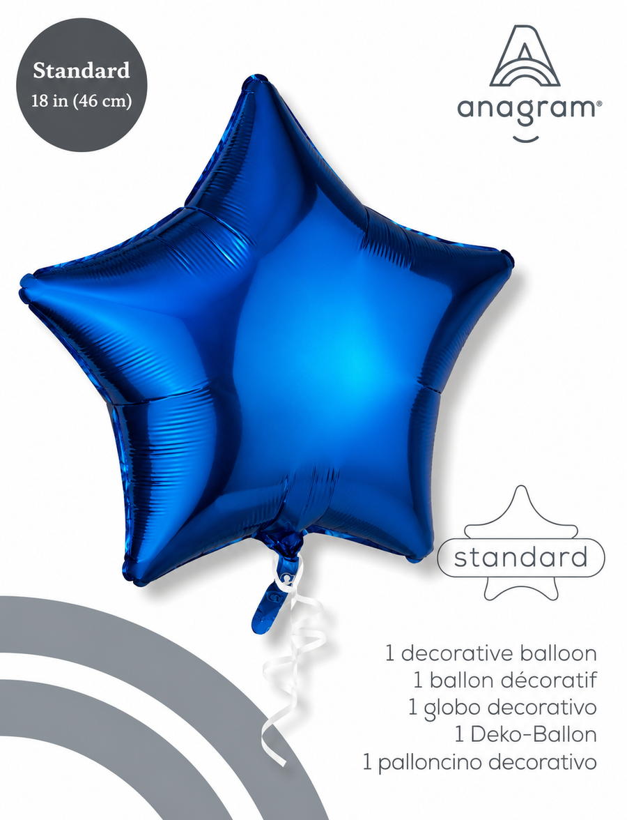 Foil Balloon Star Royal Blue 18in