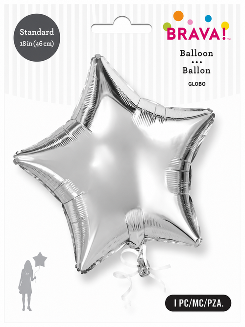 Foil Balloon Star Silver 18in