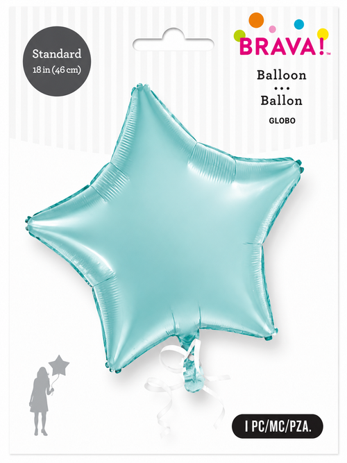 Foil Balloon Star Turquoise 18in