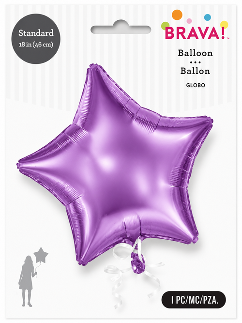 Foil Balloon Star Lilac 18in