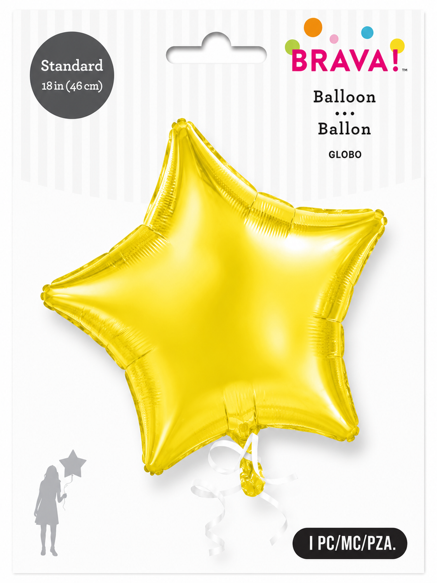 Foil Balloon Star Yellow 18in
