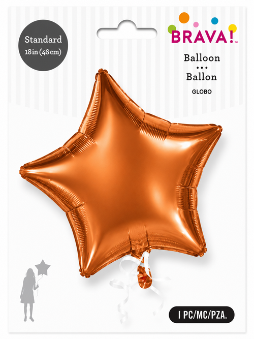Foil Balloon Star Orange 18in
