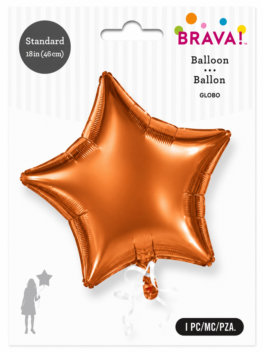 Foil Balloon Star Orange 18in