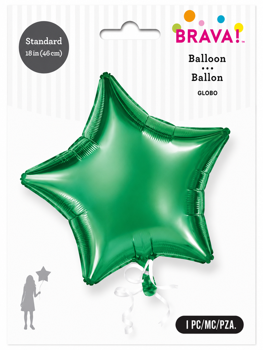 Foil Balloon Star Green 18in