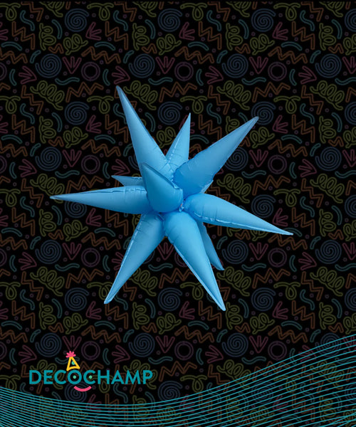 Deco Starburst Neon Blue 26in