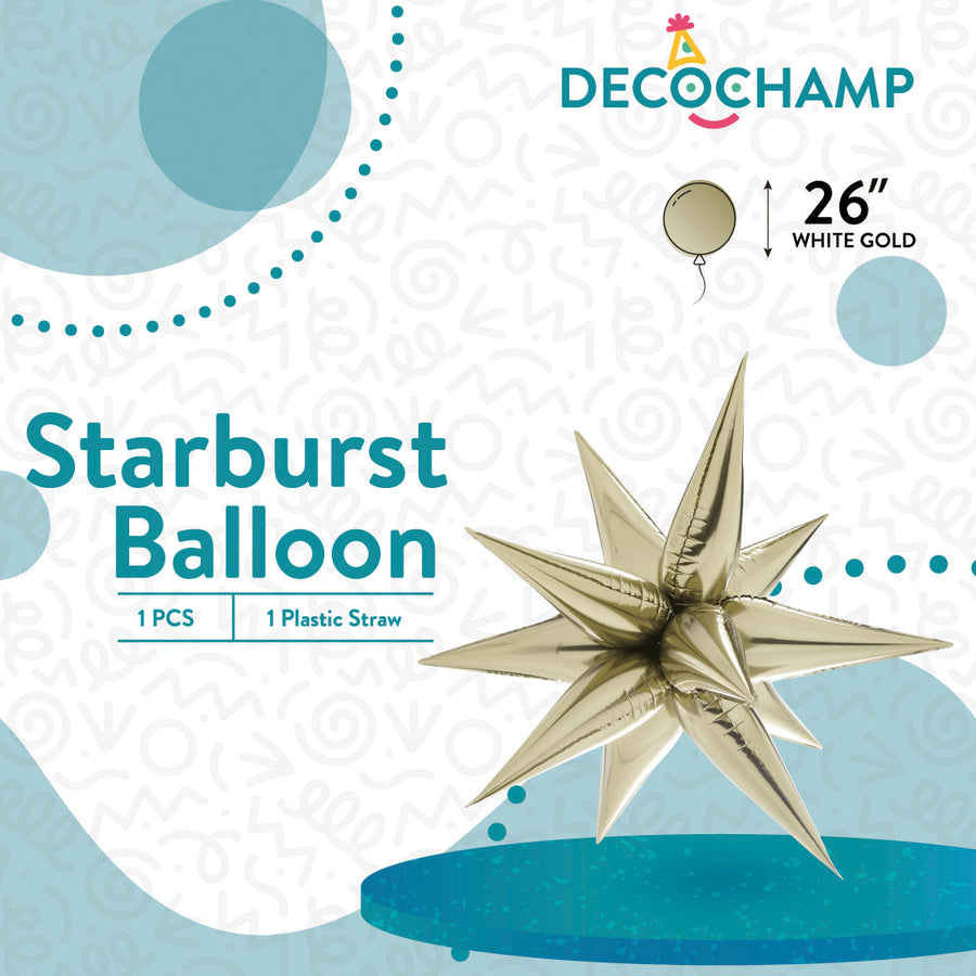 Deco Starburst White Gold 26in