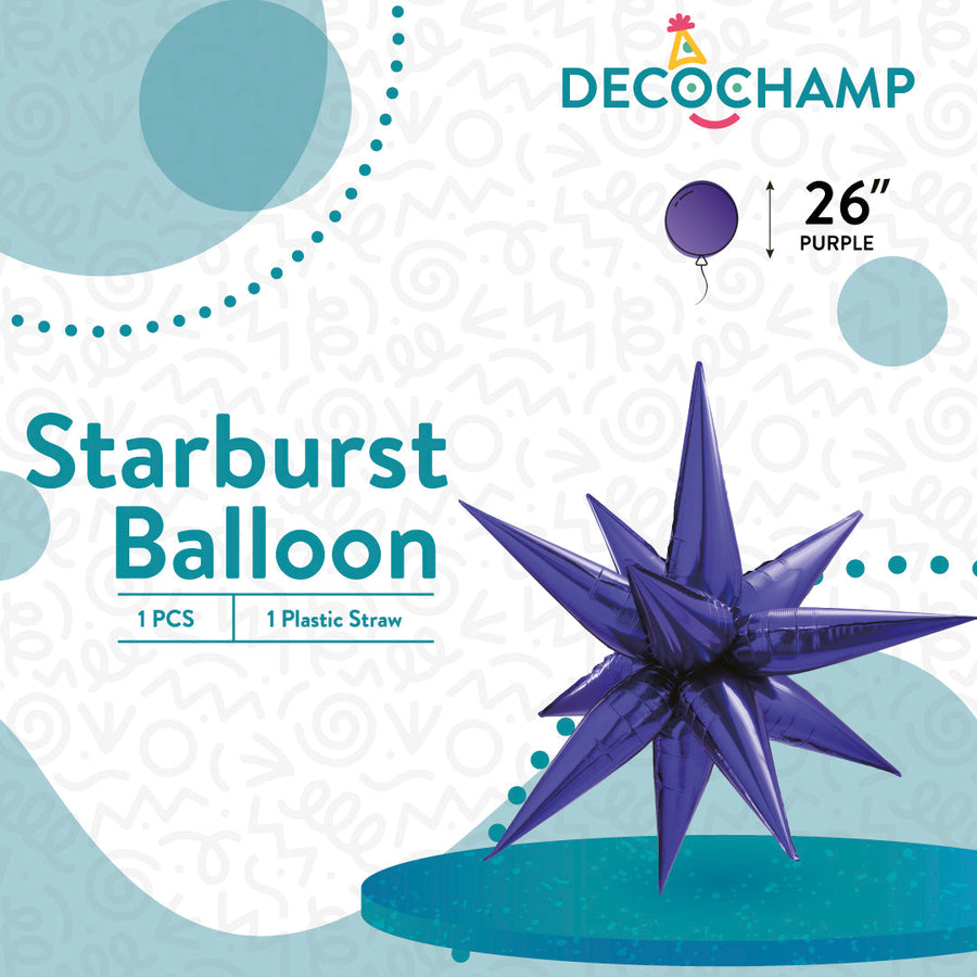 Deco Starburst Purple 26in