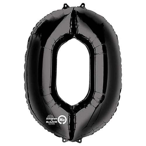 Foil Balloon Number 0 Black 34in