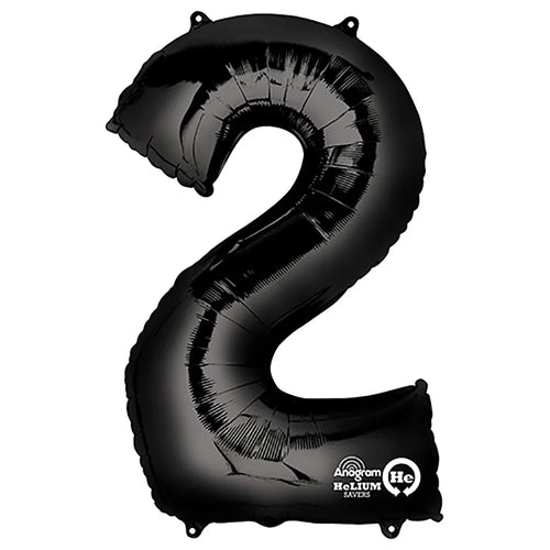 Foil Balloon Number 2 Black 34in