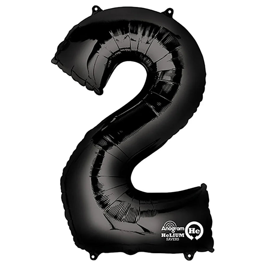 Foil Balloon Number 2 Black 34in