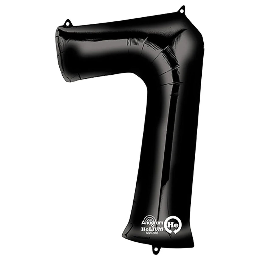 Foil Balloon Number 7 Black 34in